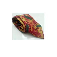 Vintage stropdas groen geel oranje bordeauxrood Fantasy